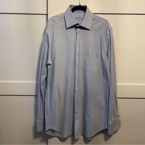 Gemelli Milano Men's Blue Checkered Shirt size 42 16.5 R